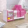 Imagem de Berço Para Boneca Cristal Princesas C02 Brinquedo Infantil Branco Rosa - Lyam Decor