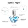 Imagem de Berloque Borboleta Cristal Azul Charms em Prata 925