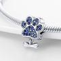 Imagem de Berloque Charms Pata Azul Osso Pet Prata 925