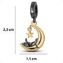 Imagem de Berloque Charms Pingente Gato Preto Estrela Lua Prata 925