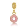 Imagem de berloque dourado confeitaria donuts rosquinha rosa plush