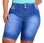 Imagem de Bermuda Feminina Jeans Plus Size Ciclista Com Lycra Cos Alto