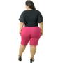 Imagem de Bermuda Feminina Plus Size com Bolso Cós Médio Cintura Média  Ponto Roma Catwalk Pink