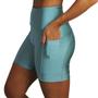 Imagem de Bermuda fitness cós alto meia coxa com bolso azul mirante