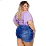 Imagem de Bermuda Jeans Feminina Plus Size Com Elástico Atrás Premium