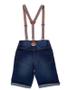 Imagem de Bermuda Jeans Infantil Menino  Com Suspensório Tam 1 a 4 - Mania Kids