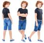 Imagem de Bermuda Jeans Infantil Menino Masculino Com Regulador