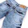 Imagem de Bermuda Jeans Lycra Infantil Menino Elástico Cós Interno Confortável Passeio
