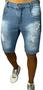 Imagem de Bermuda Jeans Masculina Rasgada Cor Escura Premium Sarja Top