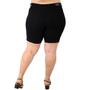 Imagem de Bermuda Jeans Plus Size Feminina Barra Dobrada Preto 48 50 52