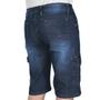 Imagem de Bermuda Jeans R7Jeans Masculina Modelo Cargo Com Elastano Lavagem Stone