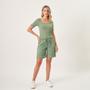 Imagem de Bermuda Jogger Jeans Confort Colors Com Elástico na Cintura Verde Relva