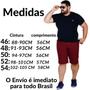 Imagem de Bermuda Masculina Brim Plus Size Alfaiataria Esporte Fino Social Sarja Elastano Lisa Tamanho Extra 46 ao 54 Moda Premium