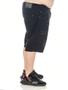 Imagem de Bermuda Masculina Plus Size Jeans Preto com Rasgo e Barra Normal