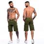 Imagem de Bermuda Masculino Cargo Verde Lisa Premium Super Barata - Icari Fashion