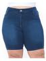 Imagem de Bermuda Short Jeans Feminino Plus Size Cintura Alta Escuro Lycra/Elastano