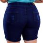 Imagem de Bermuda Short Jeans Plus Size Pedal Feminino Cintura Alta Ciclista