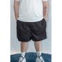 Imagem de Bermuda Short Masculino Plus Size Lisa Preta Estampada com Elástico
