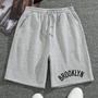 Imagem de Bermuda Short Masculino Street Wear Modinha Moletinho Estamp  Brookling Casual Confortável Elástico