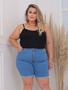 Imagem de Bermuda Short  Taiga Jeans Feminino Plus Size Cintura Alta Clara Barra dobrada Lycra/Elastano