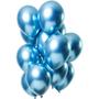 Imagem de Bexiga Balões Metalizado Cromado Azul Claro Super Brilhantes 10 Polegadas Com 25 Unidades
