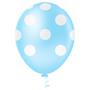 Imagem de Bexiga Fantasia Bolinha 10" Azul Claro com Branco Pic Pic 25 Unidades