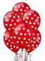 Imagem de Bexiga Fantasia Bolinha 10" Vermelho com Branco Pic Pic 25 Unidades