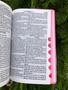 Imagem de Bíblia Glitter 100% Leão rosa JESUS pink com harpa e índice