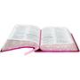 Imagem de Bíblia Pequena - Letra Grande - NTLH- Bordas Floridas - Pink Folhas