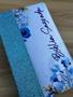 Imagem de Biblia Premium glitter azul flores Letras Grandes com Harpa E Corinhos Indice
