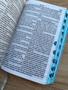 Imagem de Biblia Premium glitter azul flores Letras Grandes com Harpa E Corinhos Indice