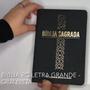 Imagem de Bíblia Sagrada ARC Letra Grande Linha Ouro Capa Luxo Preta Cruz Com Índice Impresso Mapas Plano Anual de Leitura Bíblica
