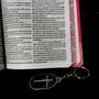 Imagem de Bíblia sagrada da mulher feminina laminada rosa kit