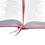 Imagem de Bíblia sagrada letra extragigante com índice - capa uva e rosa: almeida revista e atualizada (ara) com letra vermelha