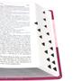 Imagem de Bíblia sagrada letra extragigante com índice - capa uva e rosa: almeida revista e atualizada (ara) com letra vermelha