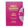 Imagem de Bíblia Sagrada Letra Gigante - Botão e Caneta - Pink - C/ Harpa