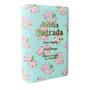 Imagem de Biblia Sagrada Letra Gigante Luxo Popular - Floral Verde - Com Harpa - Mulher - RC