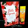 Imagem de Bíblia sagrada mulher rosa evangelismo nova floral kit