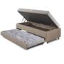 Imagem de Bicama Box Baú 88x188 material sintético Linho Bege com Colchão de Espuma Ecoline D20 Ecoflex
