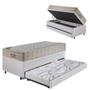 Imagem de Bicama Box Baú 88x188  material sintético Linho Branco com Colchão Airtech