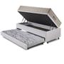 Imagem de Bicama Box Baú 88x188  material sintético Linho Branco com Colchão Airtech
