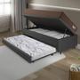Imagem de Bicama Box Baú com Linho Bege 88x188 com Colchão Relax Adorabile Molas Ensacadas Ecoflex