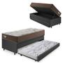 Imagem de Bicama Box Baú com Linho Bege 88x188 com Colchão Relax Adorabile Molas Ensacadas Ecoflex