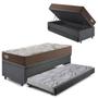 Imagem de Bicama Box Baú com Linho Cinza 96x203 com Colchão Relax Adorabile Molas Ensacadas Ecoflex