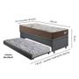 Imagem de Bicama Box Baú com Linho Cinza 96x203 com Colchão Relax Adorabile Molas Ensacadas Ecoflex