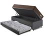 Imagem de Bicama Box Baú com Linho Cinza 96x203 com Colchão Relax Adorabile Molas Ensacadas Ecoflex