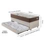 Imagem de Bicama Box Baú com material sintético Linho Areia 88x188 com Colchão Relax Adorabile Molas Ensacadas Ecoflex