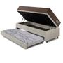 Imagem de Bicama Box Baú com material sintético Linho Areia 88x188 com Colchão Relax Adorabile Molas Ensacadas Ecoflex