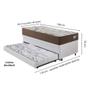 Imagem de Bicama Box Baú com material sintético Linho Branco 88x188 com Colchão Relax Adorabile Molas Ensacadas Ecoflex
