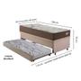 Imagem de Bicama Box Baú com Suede Bege 88x188 com Colchão Relax Adorabile Molas Ensacadas Ecoflex